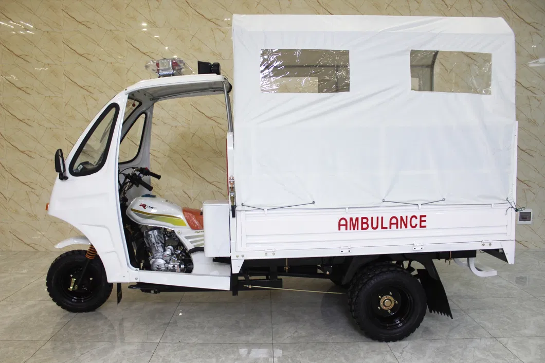 Costom Passenger Petrol Tricycle Ambulance CNG Auto Rickshaw 200cc 3 Wheelers Tricycle for Afghanistan